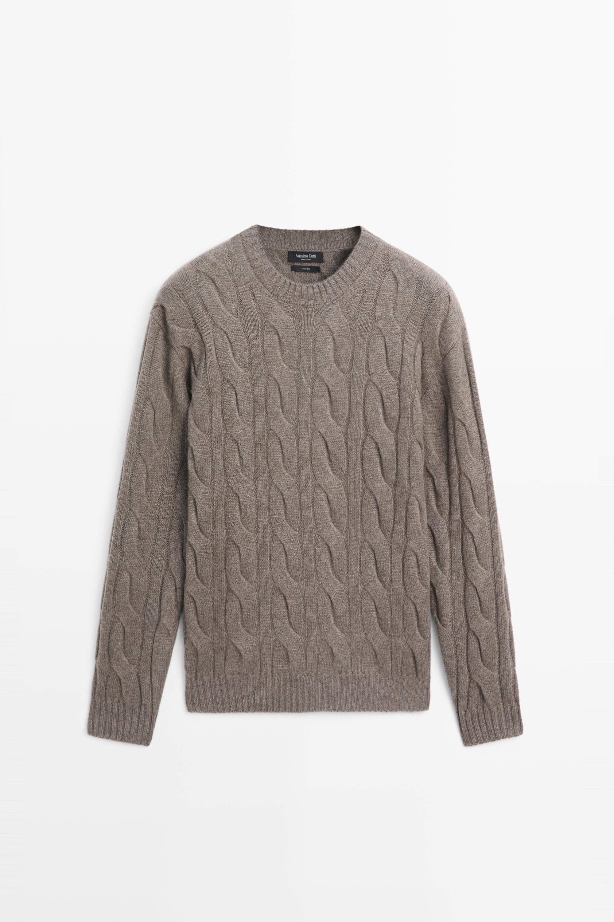 100% cashmere cable knit sweater